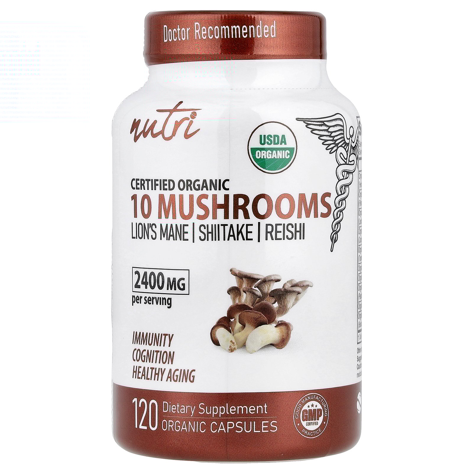 Nutri Organic 10 Mushrooms, 120 Organic Capsules