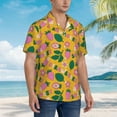 thumbnail image 5 of Fotbe Strawberry Hawaiian Shirt for Men Unisex Summer Beach Casual Short Sleeve Cotton Linen Button Down Shirts-Small, 5 of 9