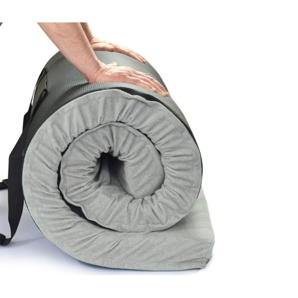 Cama de piso portátil Better Habitat SleepReady | Espuma viscoelástica 100% CertiPUR-US de 3 pulgadas | Doble, Individual | Colchoneta para dormir, colchón para acampar | Funda enrollable, plegable e
