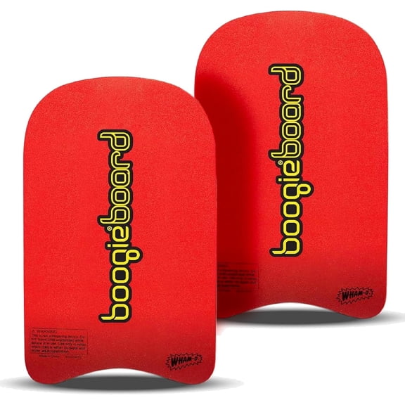 BoogieBoard Sport Trainer 19" Bodyboard Kickboard TC9 Deck PE Core Crescent Tail Beginners Pool Beach-Red 2Pack