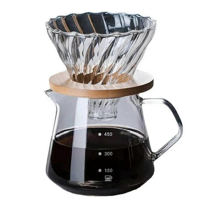 Pour Over Coffee Maker Set, Glass Carafe Coffee,600ML