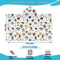 thumbnail image 2 of White Baseball Elements Pattern Hooded Bath Towel，50"x30" for Ages 3 To 12 Kids, Quick Dry Lightweight Soft Microfiber Hood Beach Towel Cover Up for Kids, 2 of 7