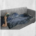 thumbnail image 6 of Nature Soft Flannel Fleece Throw Blanket, Thunder Bolt at Night from Window in a Seaside House Forces of Nature Theme Print, Cozy Plush for Indoor and Outdoor Use, 50" x 60", Blue Grey, by Ambesonne, 6 of 6