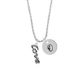 thumbnail image 2 of Delight Jewelry Silvertone Crystal Script ''Love'' Silvertone Script Initial Disc - O - Charm Necklace, 20"+3", 2 of 4