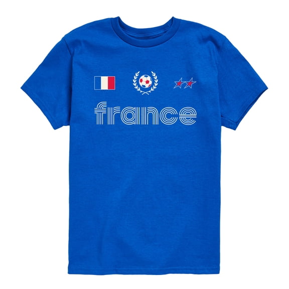 Instant Message - France Soccer Jersey - Youth Boys Short Sleeve Graphic T-Shirt