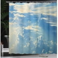 thumbnail image 3 of Ambesonne Landscape Shower Curtain, Sunrise Foggy Morning, 69"Wx84"L, Navy Cream, 3 of 4