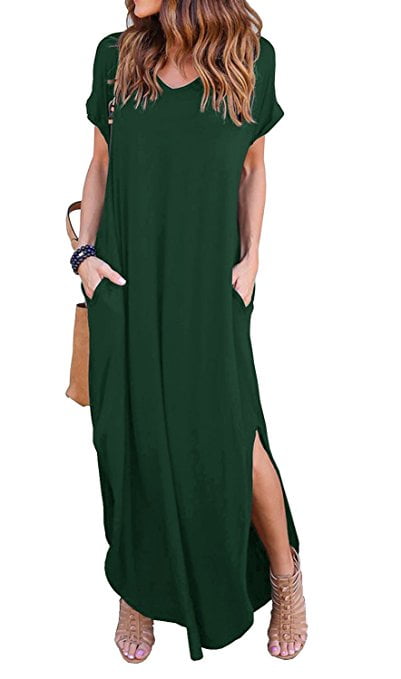 loose fit maxi dress with pocket detail