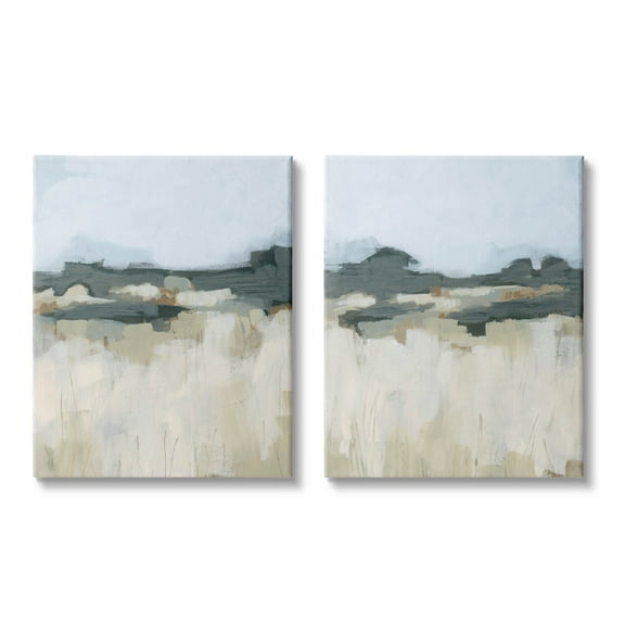 Stupell Industries Brushed Abstract Badlands Scenery Painting Gallery Wrapped Canvas Print Wall Art, Set of 2, Design by June Erica Vess