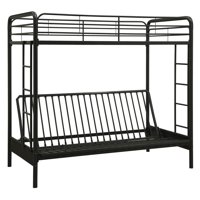 DHP Twin Over Futon Metal Bunk Bed, Multiple Colors - Black