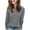 Gray, variant on Lovskoo 2024 Womens Sweaters Long Sleeve Winter Fall Casual Solid Color V-Neck Knitted Loose Sweater Top Red M