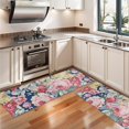thumbnail image 3 of Kitchen Rugs Sets Of 2,Pioneer Flower Floral Print Pattern Anti Fatigue Kitchen Mat Rugs Non Slip Washable,Decorative Kitchen Floor Mats for Kitchen,Sink,Laundry,17"X47", 3 of 5