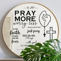 Religious Wall Mirror Decals - Set of 10 Black Inspirational Vinyl Stickers Bible Quotes Scripture Peel and Stick Decals for Bedroom Decor Family Room Office