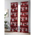 thumbnail image 4 of Christmas Snowflakes Sheer Curtains 108 Inch Long 2 Panels, Winter Blue Waves Retro Red Black Plaid Light Filtering Rod Pocket Semi Sheer Curtains, Sheer Voile Drapes for Living Room, 52"x108", 4 of 5