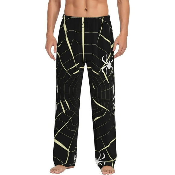 Fotbe Spiders On The Web Men's Classic Pajama Pants with Elastic Waist and Drawstring Pockets,Pajama Pants Mens Lounge Pants Super Soft-Small