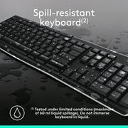 Logitech K270 Keyboard - Wireless Connectivity - RF - USB Interface - Compatible with Computer (PC) - Black