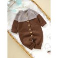 thumbnail image 2 of ZAXARRA Infant Baby Girl Sweater Jumpsuits Long Sleeve Button Down Knit Fall Winter Warm Rompers, 2 of 4