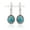Turquoise, variant on Hoop Dangle Earrings in 925 Sterling Silver Earrings for Women - 8x10mm Real Turquoise Earrings, Turquoise Jewelry Earrings, Birthstone Earrings