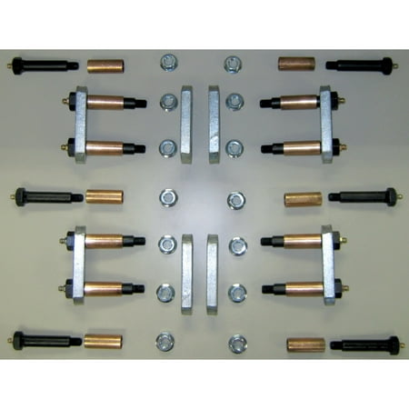 MORryde UO12-024 Heavy Duty Shackle Upgrade Kit, Stock / Equaflex 3-1/8" Shackles - Triple Axle