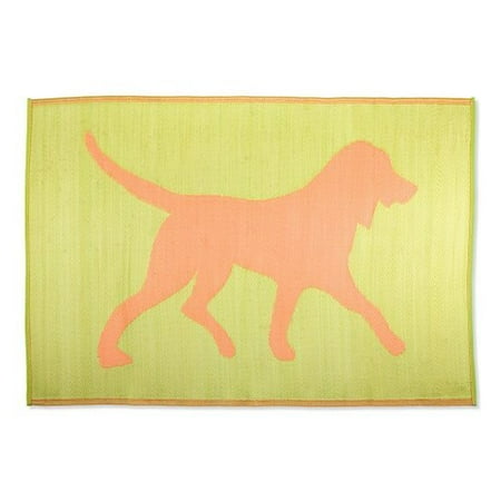 Koko Company Dogs Indoor/Outdoor Area Rug - Lime/Orange