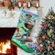 thumbnail image 1 of Eureka Tema: Calcetines de Navidad, fino lino blanco para colgar en escaleras y chimenea, decoración navideña para el hogar, regalo de Navidad. 45cm × 32cm, 1 of 5