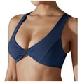 thumbnail image 1 of Yuyuzo Sports Bras for Women Deep V Neck Low Impact Backless Racerback Wireless Yoga Workout Bra, 1 of 7