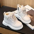 thumbnail image 6 of Quealent Boys Girls Snow Boots Winter Slip On Warm Furry Lined Shoes Lightweight Water-Resistant Cold Weather Boot (Little Kid/Big Kid) White for Size 5, 6 of 6