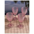 thumbnail image 4 of Acrylic Diamond Cut Wine Glass - Pink 12 oz. Set of 4, 4 of 5
