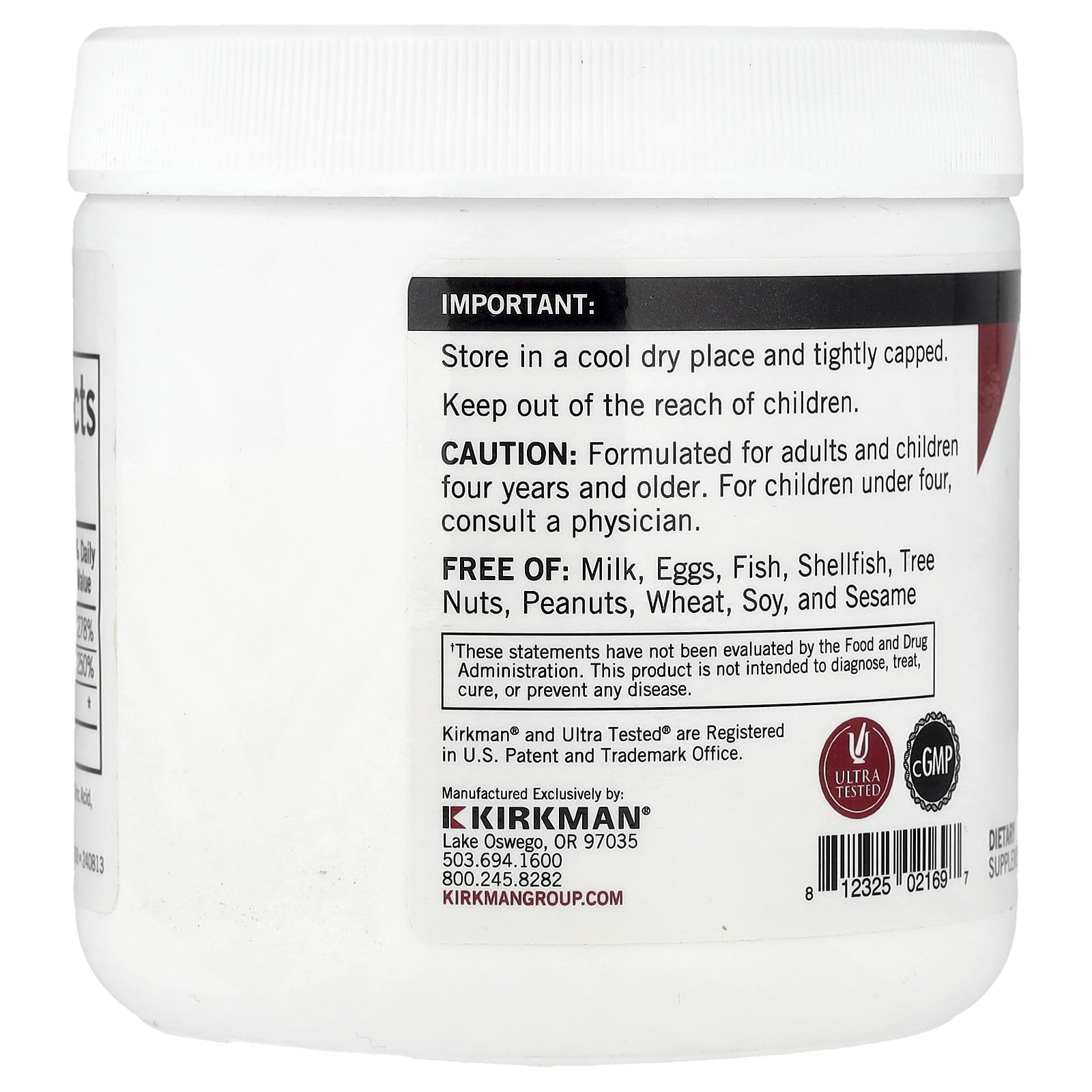 Kirkman Labs TMG (Trimethylglycine) with Folic Acid & B12 Powder, 8 oz (227 g)