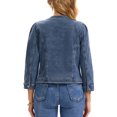 thumbnail image 3 of INSPIRE CHIC Women's Denim Jacket Collarless 2026 Cardigan Long Sleeve Jean Jackets S Gray Blue, 3 of 6
