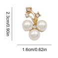 thumbnail image 1 of 2 Pieces Hairpin Headdress Flat Back Non-perforated Design Shiny Rhinestones Beautiful Pearl Flower Buckle for Dancing Party Type 8, 1 of 7