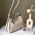 thumbnail image 2 of Bolso de hombro de piel auténtica 100 % para mujer, bolso de hombro de marca de diseñador de lujo, tendencia de moda 2024, bolso cruzado gris ZADIG, 2 of 5