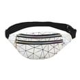 thumbnail image 1 of Riñonera de piel sintética con patrón de costura, unisex, bandolera, riñonera con láser distintivo, riñonera de playa, riñonera, 1 of 6