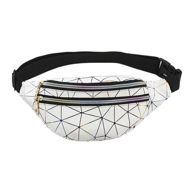 Riñonera de piel sintética con patrón de costura, unisex, bandolera, riñonera con láser distintivo, riñonera de playa, riñonera