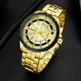 thumbnail image 2 of Gold Watches For Men Luxury Brand Curren Watch Business Men's Clock Fashion Quartz Stainless Steel Wristwaches Waterproof - Quartz Wristwatches, 2 of 6
