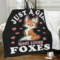 thumbnail image 2 of Fox Blanket Super Soft Cozy Fuzzy Flannel Throw Blanket for Women Kids Throw Blankets for Couch Bed Sofa Fox Living Room Decor Blankets Gifts for All Season,Just A Girl Who Loves Foxes,50x60 Inch, 2 of 6