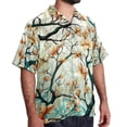 thumbnail image 2 of Tree Men's Short Sleeve Hawaiian Shirt Button Down Poplin Beach Casual Printed Unisex Summer Tops, 2 of 6