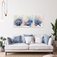 thumbnail image 2 of Hieng Seashell Picture Wall Art Starfish Coral Painting on Canvas Modern Blue and Beige Bathroom Decor, 2 of 6