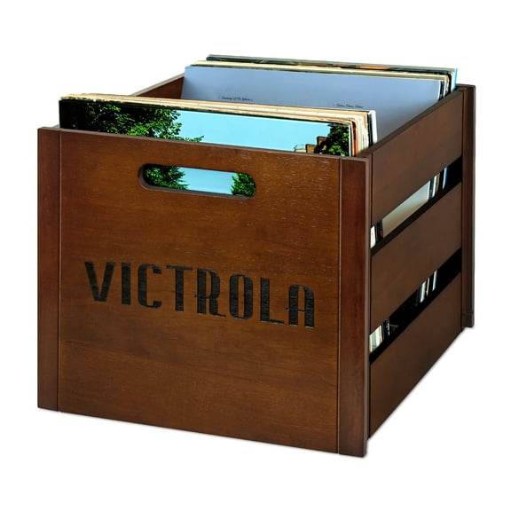 Victrola Wooden Record and Vinyl Crate