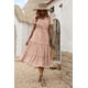 thumbnail image 5 of Vestido PRETTYGARDEN Verano 2025 Cuello en V, Capas, Albaricoque S, 5 of 8