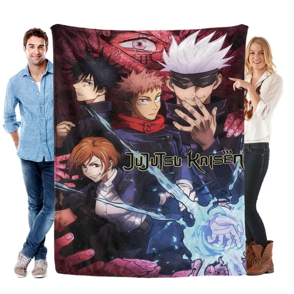 Jujutsu Kaisen-Anti-Pilling Flannel Blanket Soft Lightweight Plush Fuzzy Cozy Luxury Blanket for Home and Kitchen Use – Perfect for Kids and Adults
