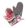 thumbnail image 5 of Hirioo Watermelon Splash Realism Art for Silicone Oven Mitts for BBQ, Baking, Cooking, Set of 2, Heat Resistant 260℃, Non-Slip Kitchen Essentials, 5 of 6