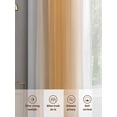 thumbnail image 7 of Burnt Orange White Ombre Semi Sheer Curtains 96 Inch Length 2 Panels Set,Modern Abstract Art Farmhouse Gradient Sheer Kitchen Curtain Privacy Window Curtain for Living Room Bedroom Rod Pocket Drapes, 7 of 7