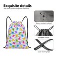 thumbnail image 4 of Fotbe Bear And Polka Dot Bolsa Mochila con Cordón Estampada, Bolsa de Gimnasio Deportiva, Bolsa Cinch, Bolsa con Cordón para Hombres y Mujeres-Medium, 4 of 6