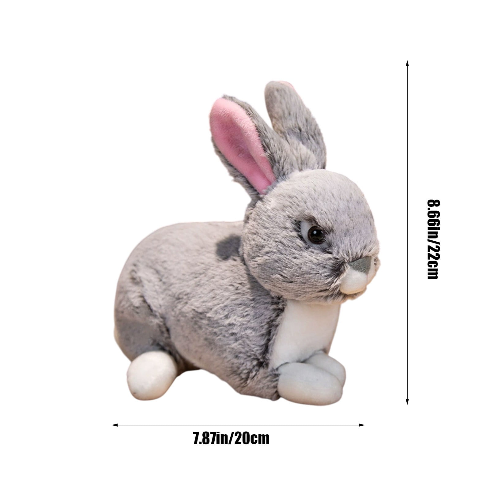 Soft Velvet Fabric Stuffed Bunny Rabbit Doll, Large Ears Cute