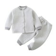 thumbnail image 2 of ATOGUTA Boys Outfit 2-Piece Fleece PJs Set Soft Cozy Long Sleeve Top and Pants Sleepwear Size 6M-5T, Gray, 2 of 6