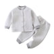 thumbnail image 2 of Cowsor Toddler Baby Fall Outfit Linen Long Sleeve Button Down PocketShirt Tops Striped Pants 2Pcs Clothes Set, 2 of 6