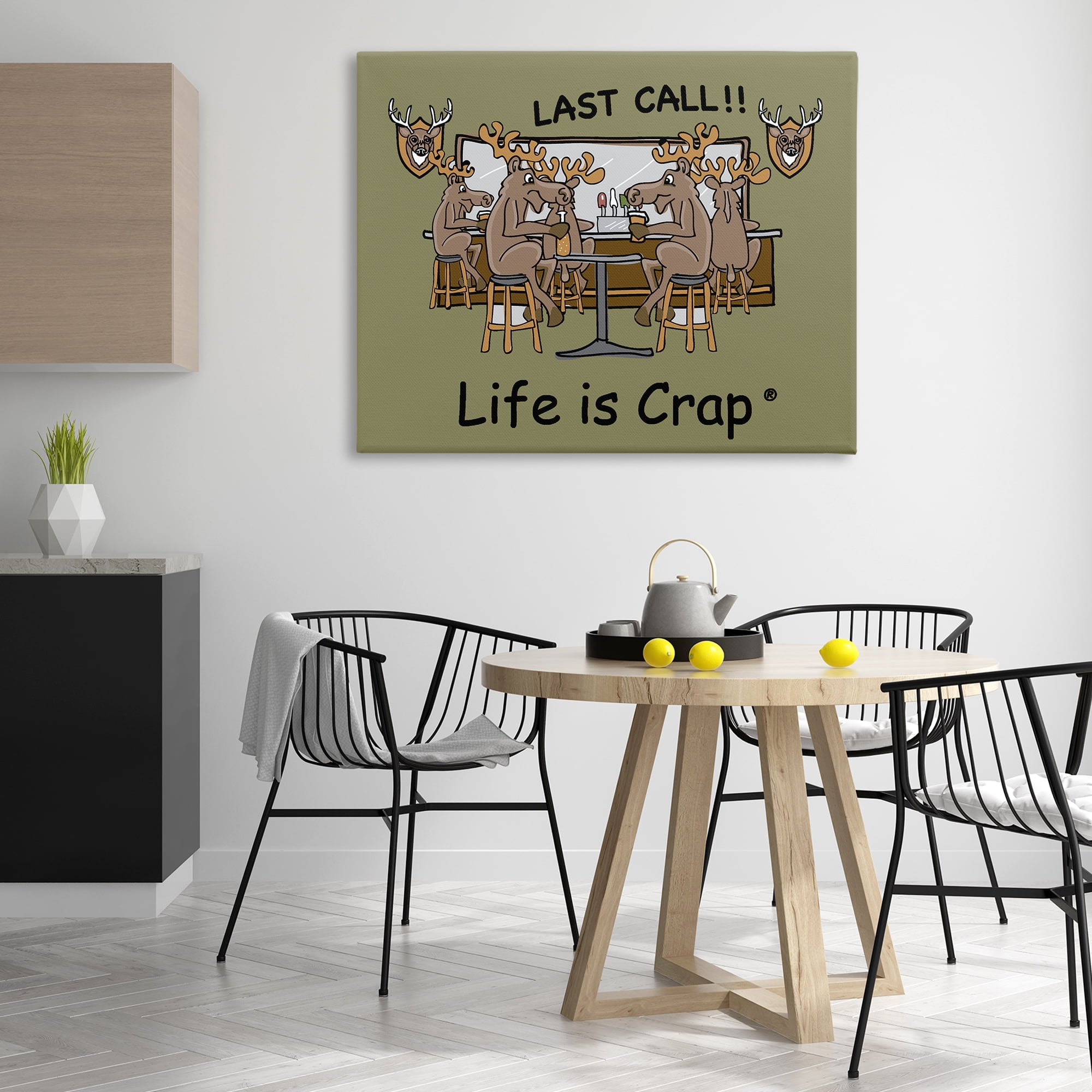 Stupell Industries Last Call at Bar Novelty & Humor Painting Wrapped Canvas Art Print Wall Art, 48 x 36