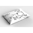 thumbnail image 2 of Ambesonne Zodiac Taurus Pillow Sham, Animals Horoscope, 26" X 20", White and Black, 2 of 2