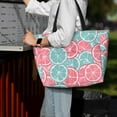 thumbnail image 5 of PISONIC Large Beach Travel Bag for Women, Blue Citrus Slices Printed Waterproof Sandproof Tote Bag with Zipper for Beach Vacation Travel Gym, 5 of 5