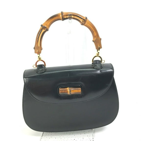 Pre-Owned GUCCI 000 1951 Turnlock Old Gucci Bamboo Top Handle Handbag in... (Good)